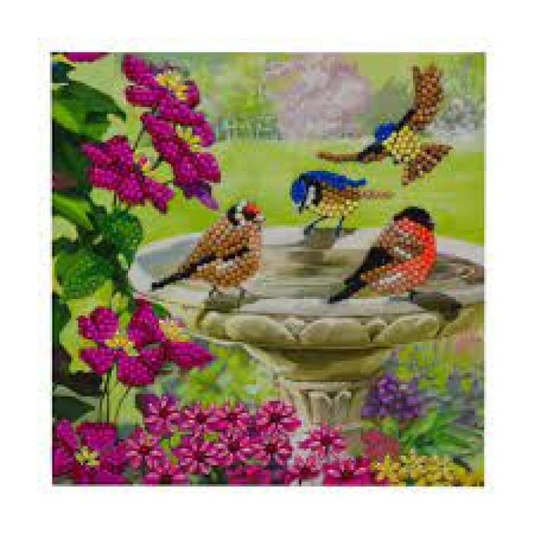 Crystal Art Card - Garden Birds