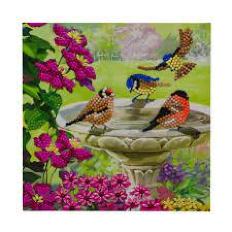 Crystal Art Card - Garden Birds