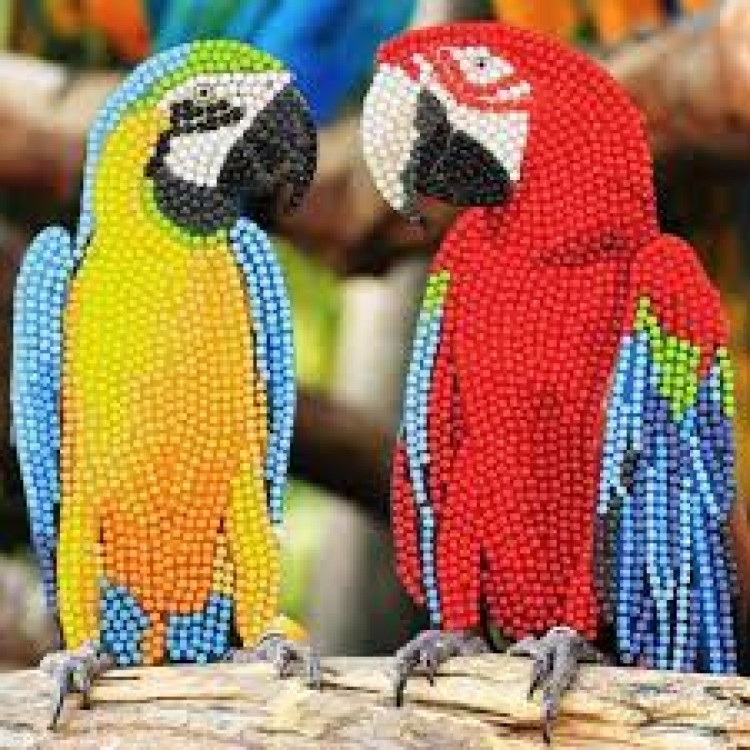 Crystal Art Card - Parrots