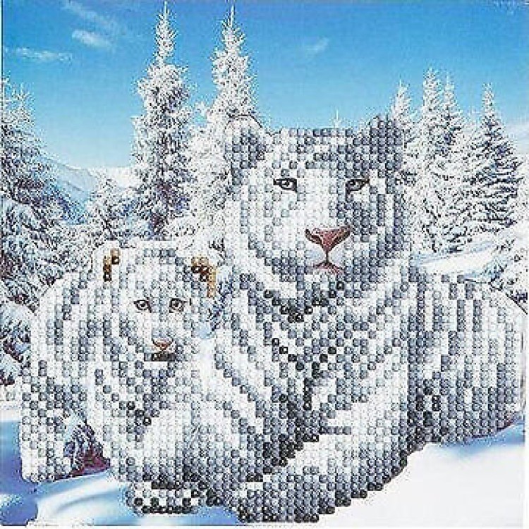 Crystal Art Card - Snow Tiger