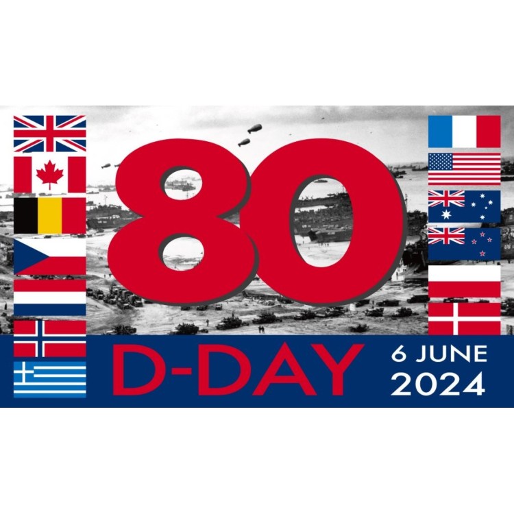 D-Day 80th Anniversary Flag 5ft x 3ft