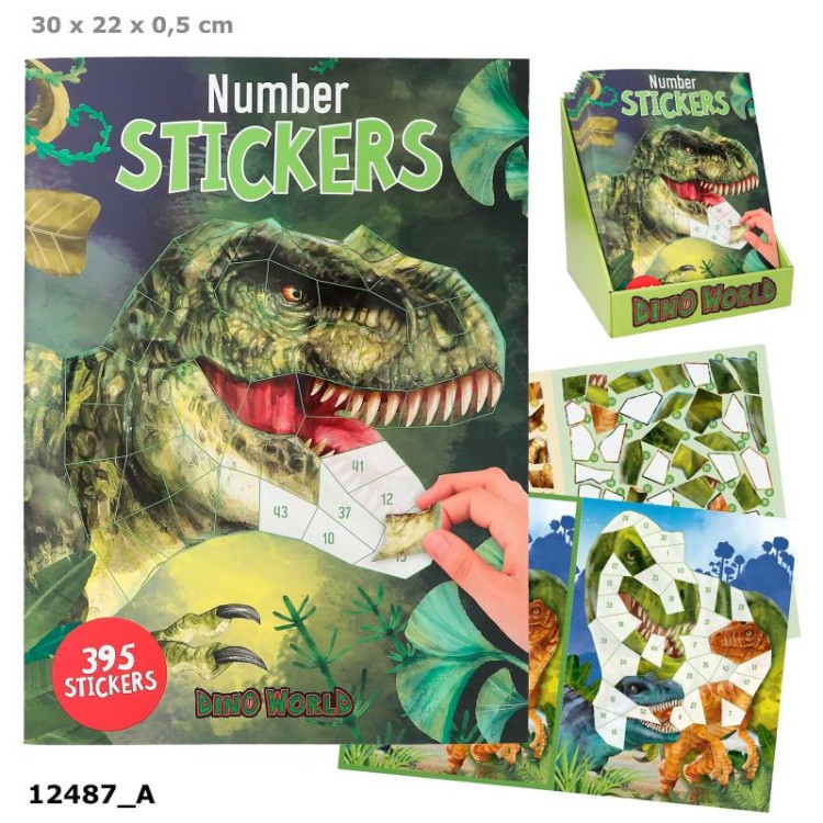 Dino World Number Sticker