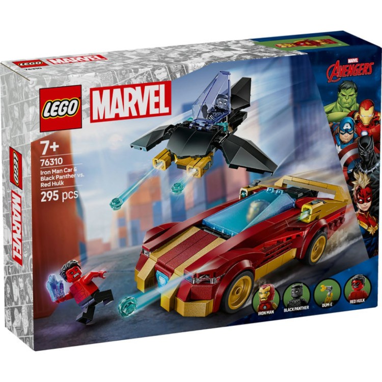 Lego Super Heroes 76310 Iron Man Car & Black Panther vs Red Hulk