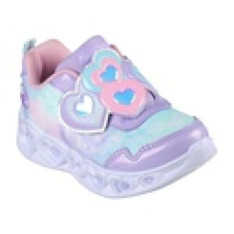 Sketchers Heart Lights Shoe Lilac/Pink/Blue - Size J9